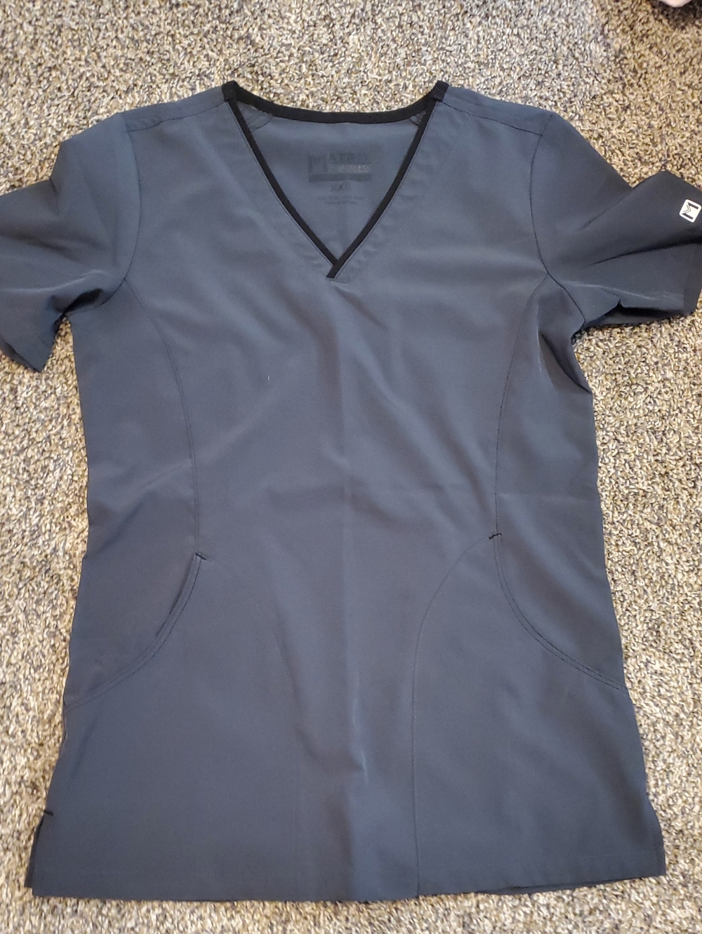 Matix Women's Dark Gray V-Neck Scrub Top